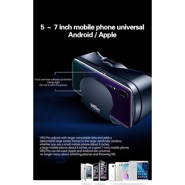 [ Hàng Used ] Kính thực tế ảo 3D Vrg Pro hỗ trợ điện thoại 5-7 inch cho smartphone