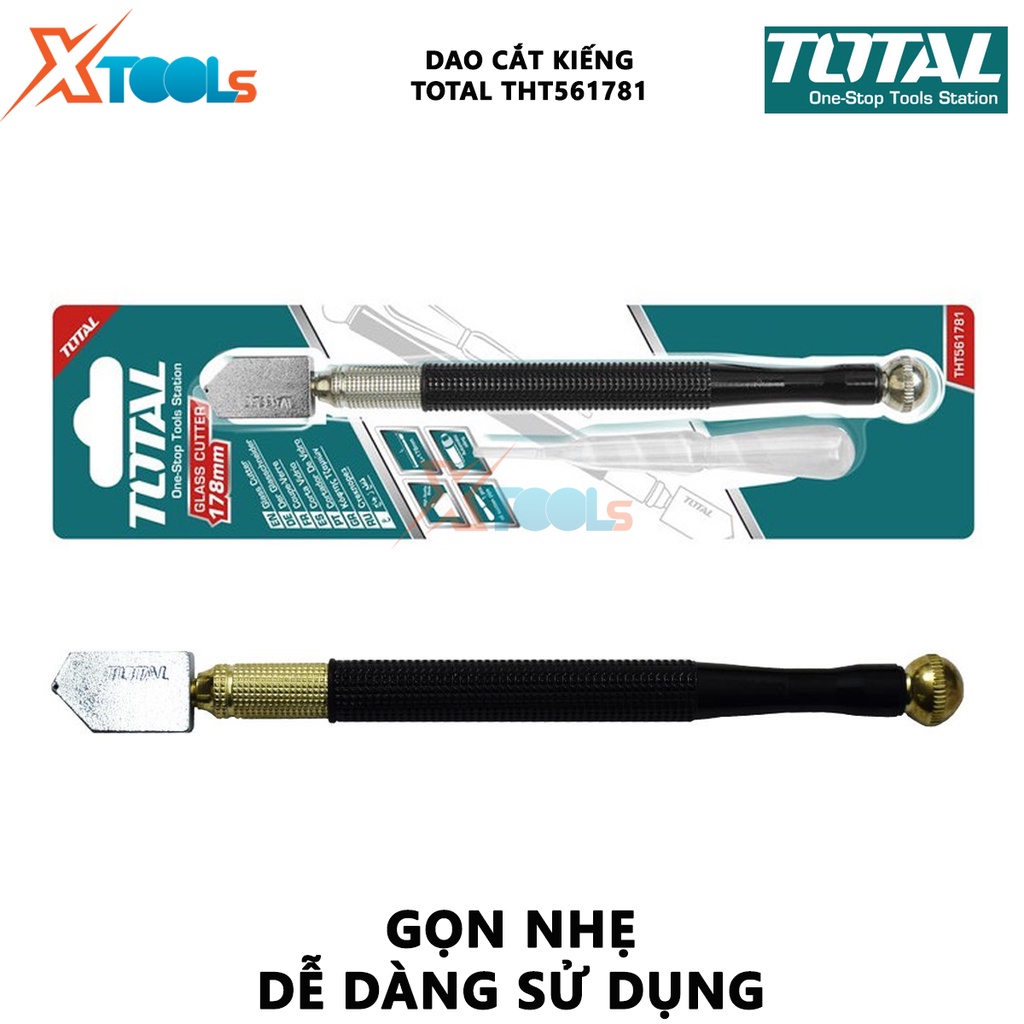 Dao cắt kính TOTAL THT561781| bút cắt kiếng 178mm hợp kim cao cấp chống rỉ sét lưỡi dao sắc bén, độ dài cắt lên đến 5000