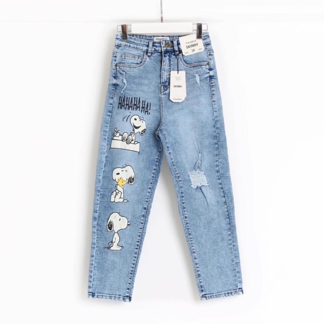 Quần Skinny PullBear Wax Rách Snoopy ( đủ size)