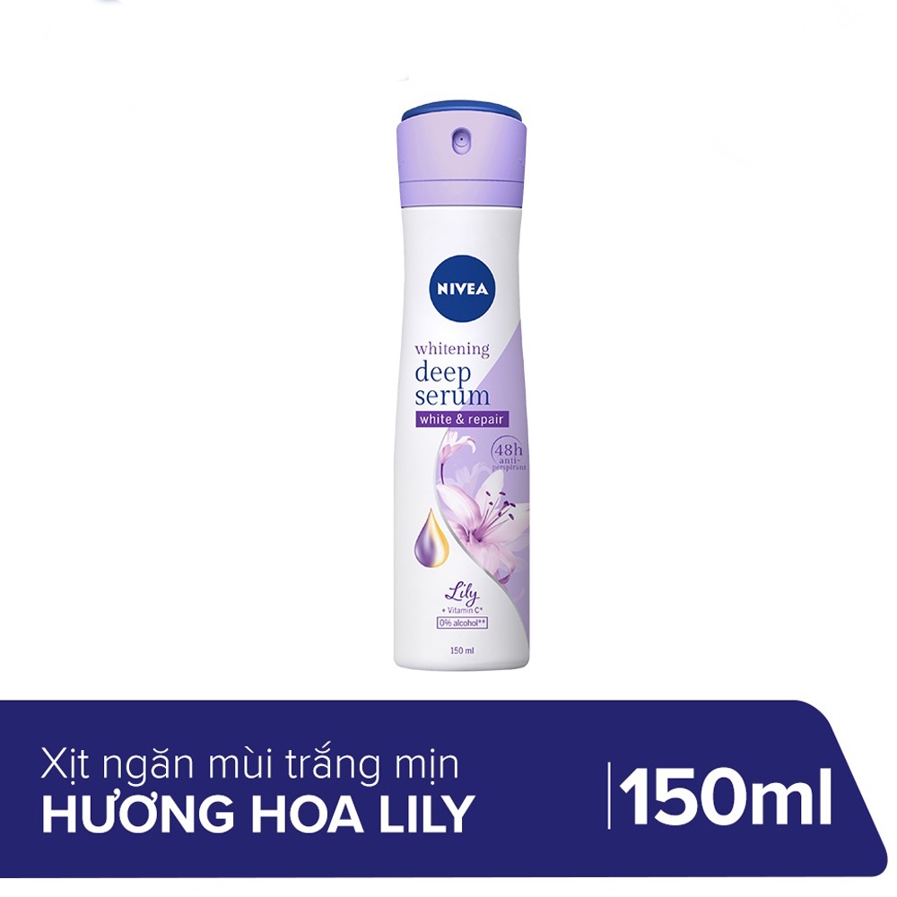 Xịt Ngăn Mùi Nivea Whitening Deep Serum Hương Hoa 150ml/chai