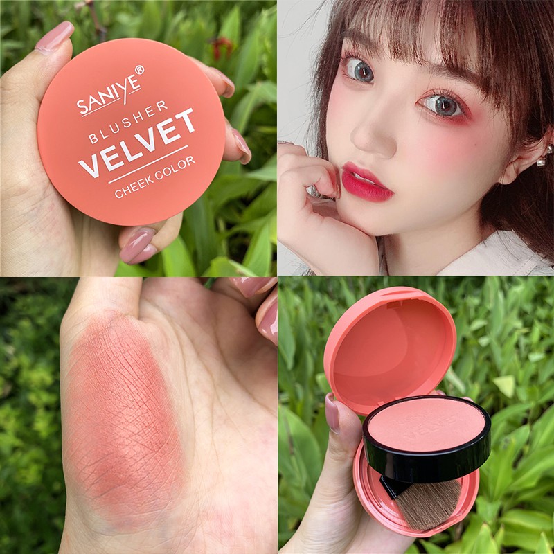 Phấn má hồng SANIYE E 0145 kèm gương mini và cọ trang điểm chuyên nghiệp | BigBuy360 - bigbuy360.vn