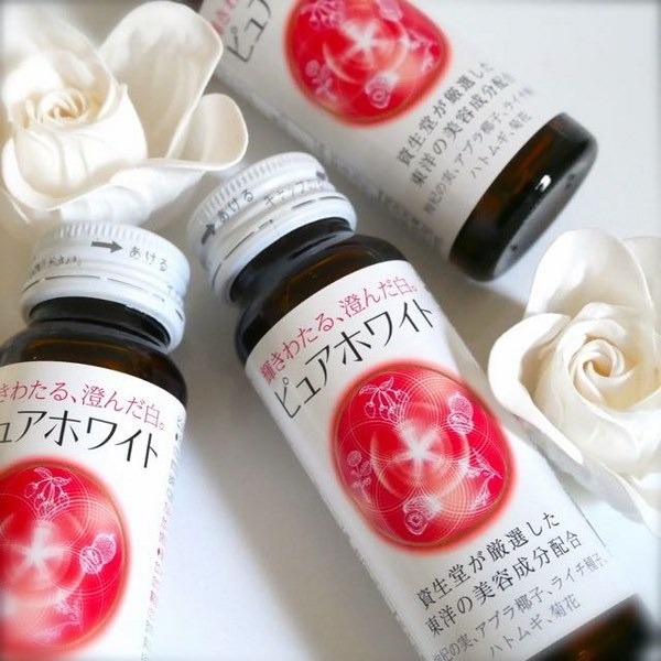 Nước uống trắng da Collagen Shiseido Pure White Nhật Bản hộp 10 lọ