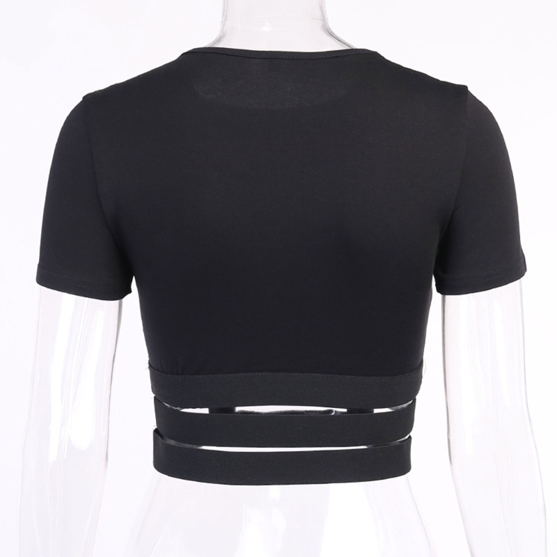 Áo Thun Crop Top Nữ Tay Ngắn In Chữ Phong Cách Harajuku