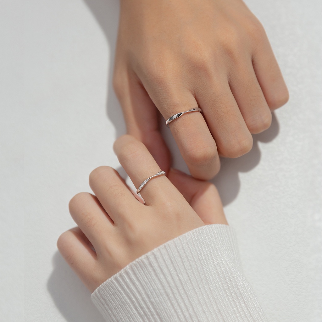 Nhẫn đôi bạc nam nữ S925 nhẫn tình yêu đính ước bạc cao cấp kiểu dáng mảnh nhẹ nhàng - ND2710 - Bảo Ngọc Jewelry