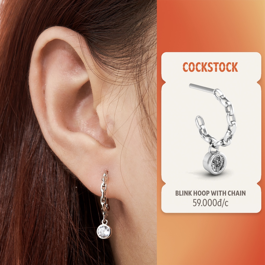 Khuyên tai vòng xích Blink hoop with chain