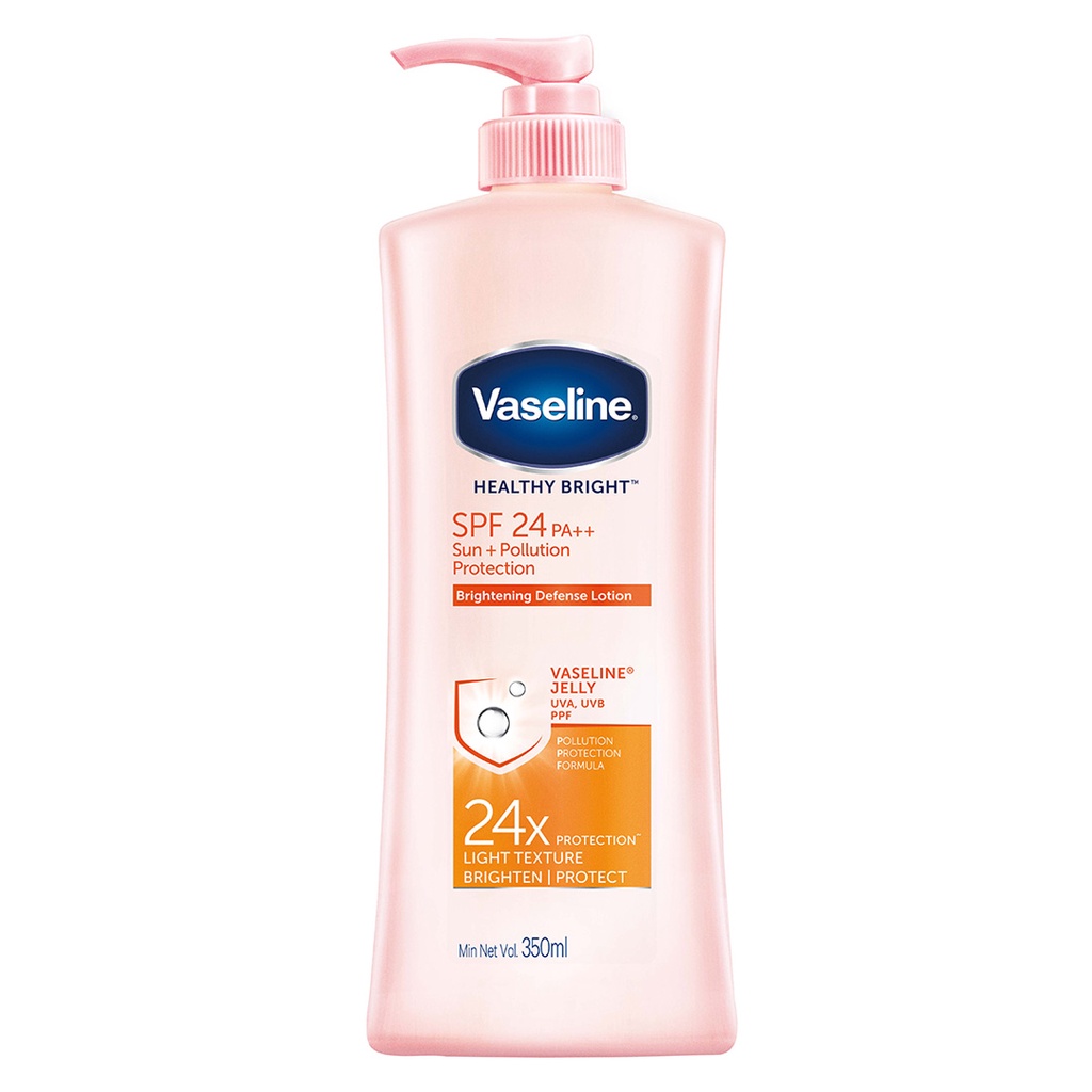 Sữa Dưỡng Thể Vaseline Chống Nắng Và Sáng Da 350ml Healthy White Sun + Pollution Protection SPF24/PA++ (New 2021)