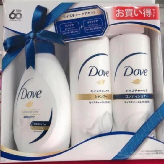 Bộ dầu gội xả tắm DOVE Set 3 Nhật Bản