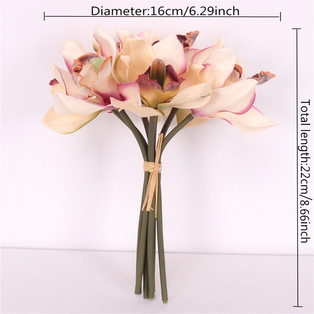 Bó hoa giả 7 đóa thiết kế trang trí DIY độc đáo thiết kế cổ điển cao cấp