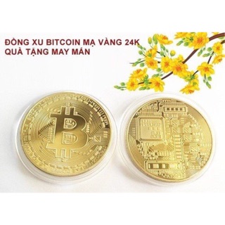 Đồng xu Bicoin mạ vàng
