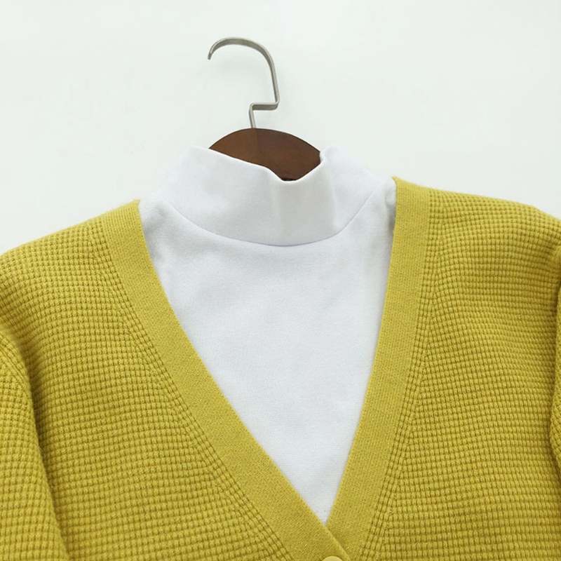 Han Áo Cổ Lọ Giả Lông Lừa Có Thể Tháo Rời Màu Trơn Ấm Áp Cho Nữ