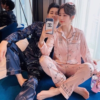 Bộ đồ ngủ lụa cao cấp nam nữ đồ đôi cặp