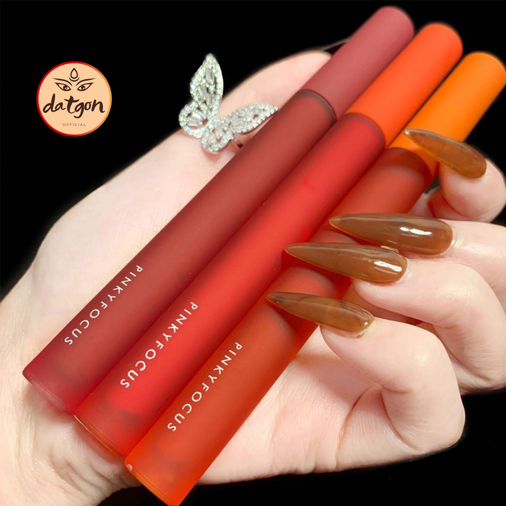 Son kem lì Fruit Lip Gloss, son nội địa PINKYFOCUS mềm mịn, bền màu, lâu trôi trong nước 2021