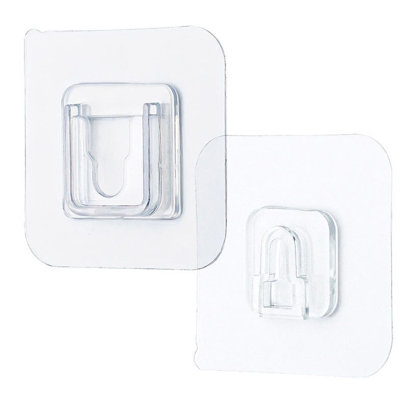 Set 10 Móc Treo Đồ Dán Tường Thiết Kế Hai Mặt Trong Suốt Có Giác Hút Chắc Chắn Giá Đỡ