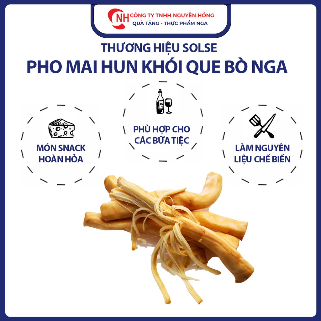 Phô Mai Que Xông Khói Solse Bò 100g, Phô Mai Que Hun Khói Đồ Nga Nguyễn Hồng