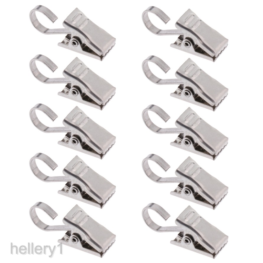 [Hellery1] Set 10 Kẹp Treo Rèm Chịu Được Sức Nặng Có Móc Lò Xo