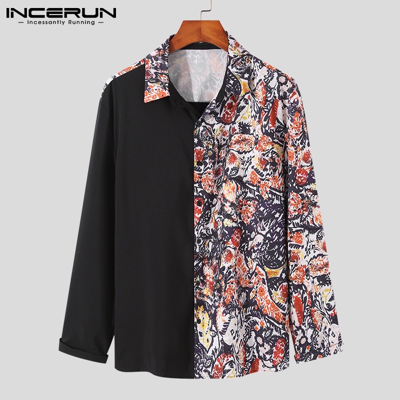 Áo sơ mi INCERUN dài tay cổ bẻ thời trang dành cho nam