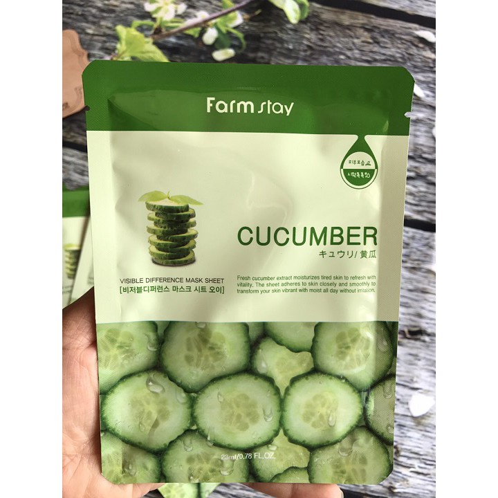 Mặt nạ dưa chuột Hàn Quốc - Mask cucumber Farm stay 23ml