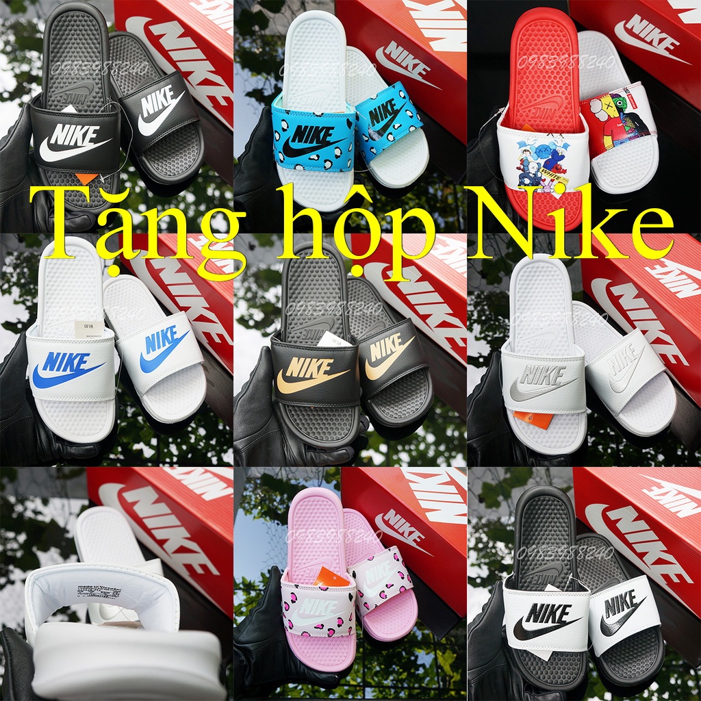 Dép Nike Nk FREE SHIP + hộp hãng + tem tag nike hàng loại 1.1 nike đế mềm êm hot trend quai ngang nam nữ. BH Slippers