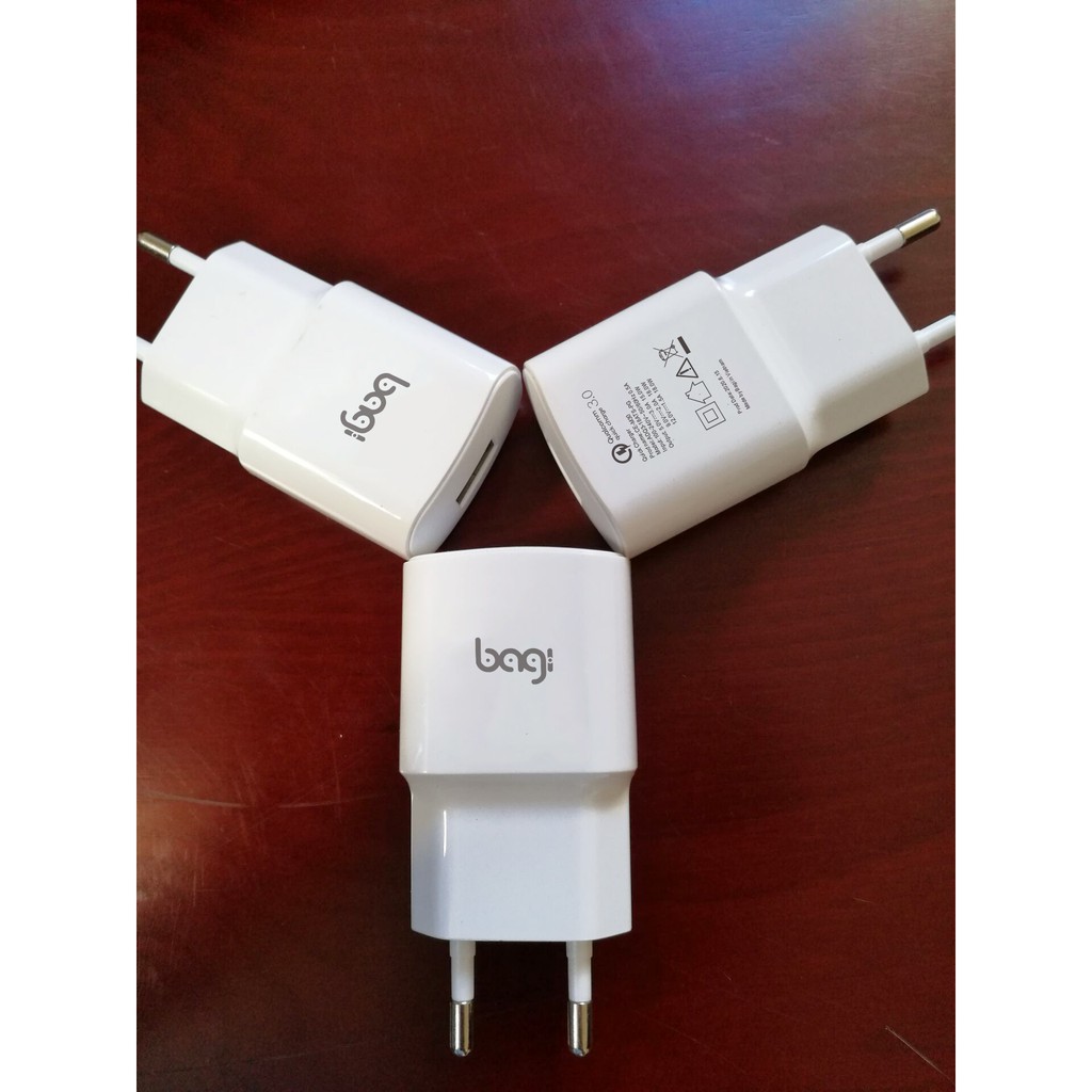 [BAGI] Củ sạc nhanh Quick Charge Bagi 3.0 Bagi CE-M30 mẫu mới màu trắng - Hàng chính hãng bảo hành 1 năm