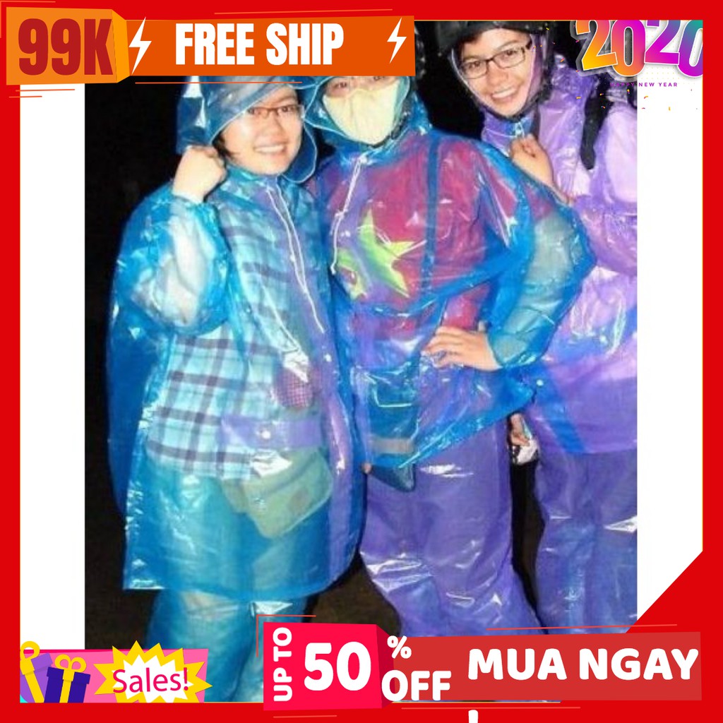 Bộ quần áo mưa nilon du lịch/phượt
