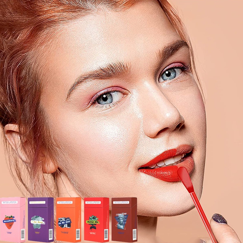 [Hàng mới về] Hộp son môi dạng tăm bông chống thấm nước lâu trôi thiết kế độc đáo