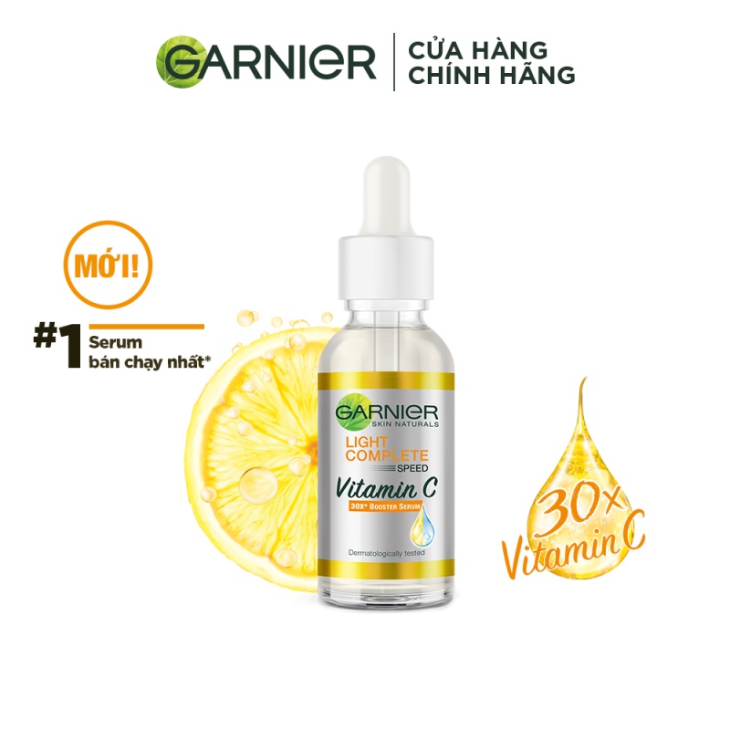 Set 2 bước dưỡng sáng và bảo vệ da ban ngày Garnier Light Complete Vitamin C