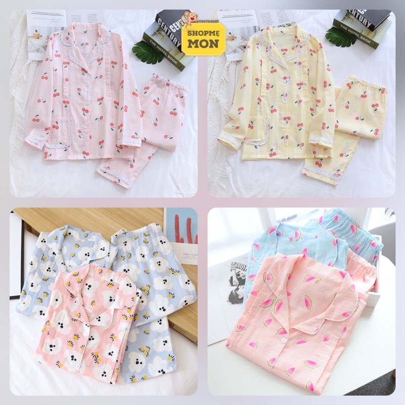 Pijama Sau Sinh Có Thiết Kế Cho Con Bú Tay Dài Quần Dài Chất Xô Mùa Hè | BigBuy360 - bigbuy360.vn