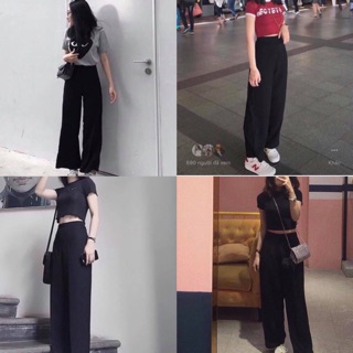 QUẦN XUÔNG ỐNG RỘNG (CHẤT MỚI MỊN ĐẸP) KÈM ẢNH THẬT