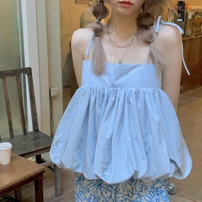 Áo hai dây dáng ngắn thời trang mùa hè cho nữ