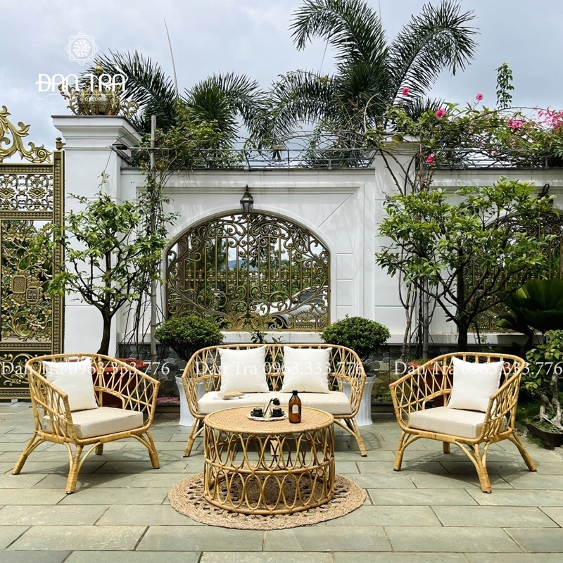 Ghế Mây Cổ Điển Tay Bè, Ghế Mây Thư Giãn, Ghế Mây Cao Cấp Đan Trà