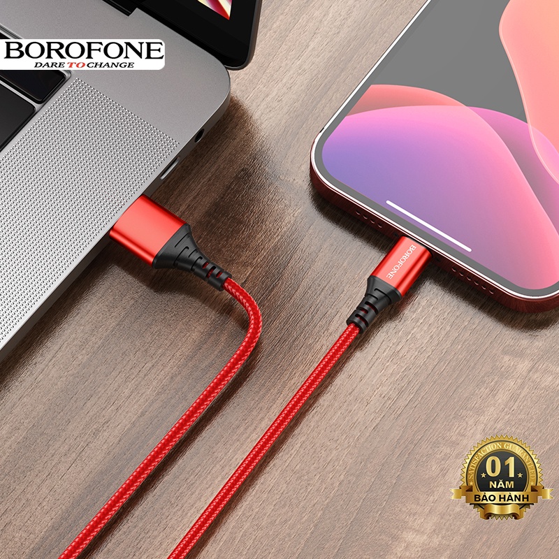 Cáp sạc nhanh Borofone BX54 dây dù 2.4A dây truyền tải dữ liệu dài 1m - Chính hãng