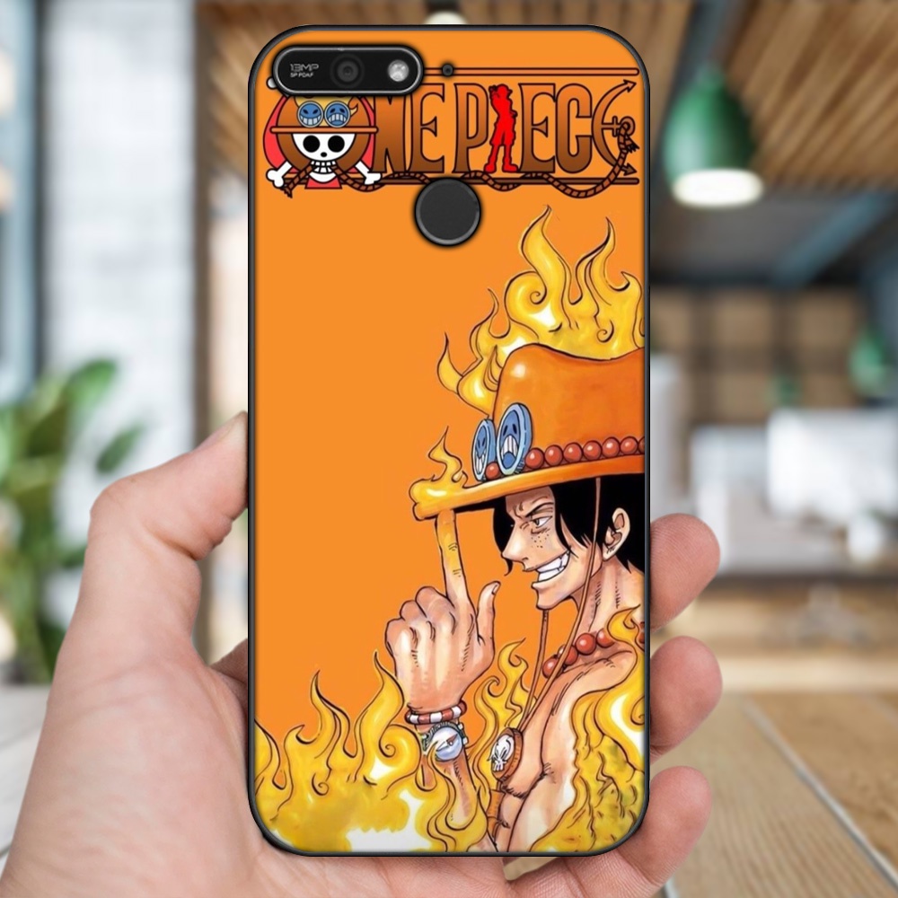 Ốp lưng Huawei Y6 Prime viền đen in hình Ace One Piece