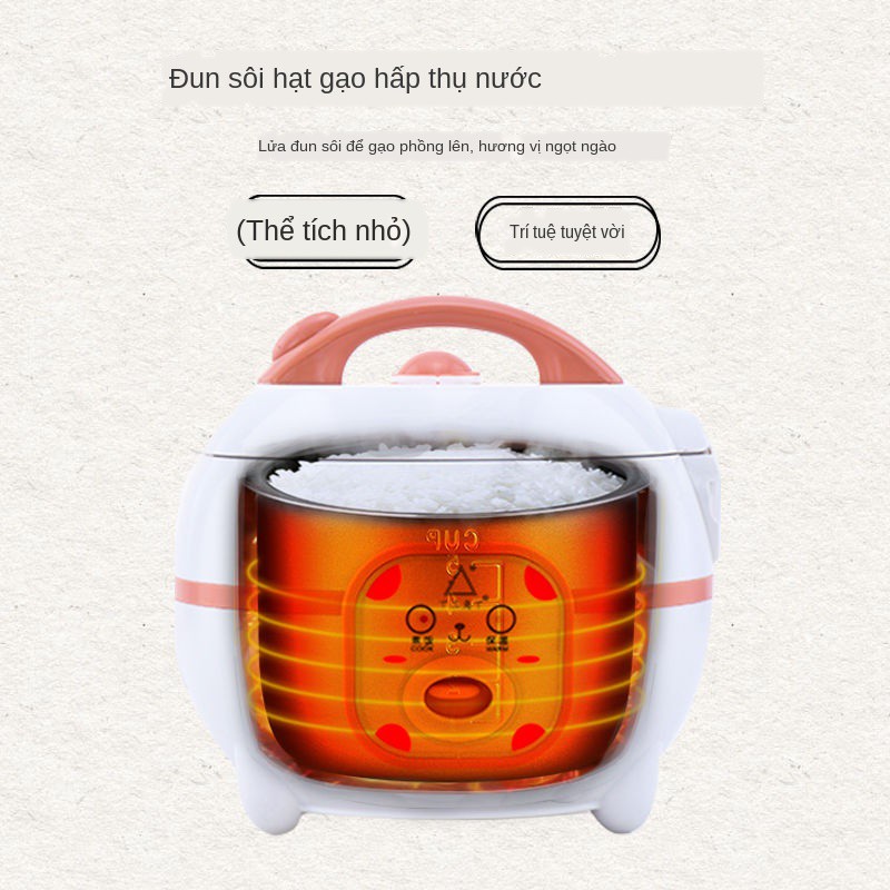 ✖Nồi cơm điện mini cho hộ gia đình nhỏ 2 người thông minh đa năng 1,2 lít ký túc xá sinh viên 1-2-3 mẫu <