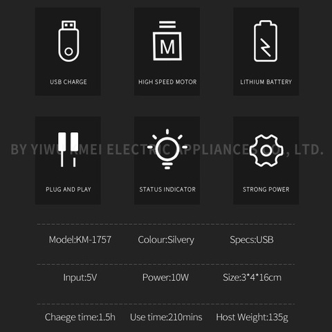 Tông Đơ Cắt Tóc Chuyên Nghiệp Kemei KM-1757 Kèm Phụ Kiện