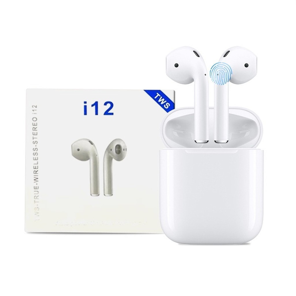Tai Nghe Bluetooth TWS i12 ko dây Nhét Tai Cảm Ứng Cực Nhạy Cho ĐT Samsung,ĐT táo,Táo