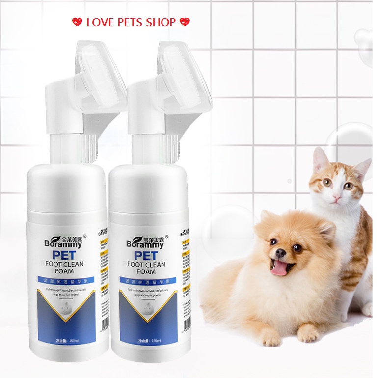 Bọt rửa chân cho Chó Mèo Borammy chai 150ml - Love pets shop