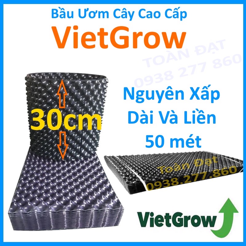 Bầu ươm V6 khổ 30cm (Cuộn 50m), Bầu ươm thông minh V6 VietGrow. Tặng kèm ốc,vít