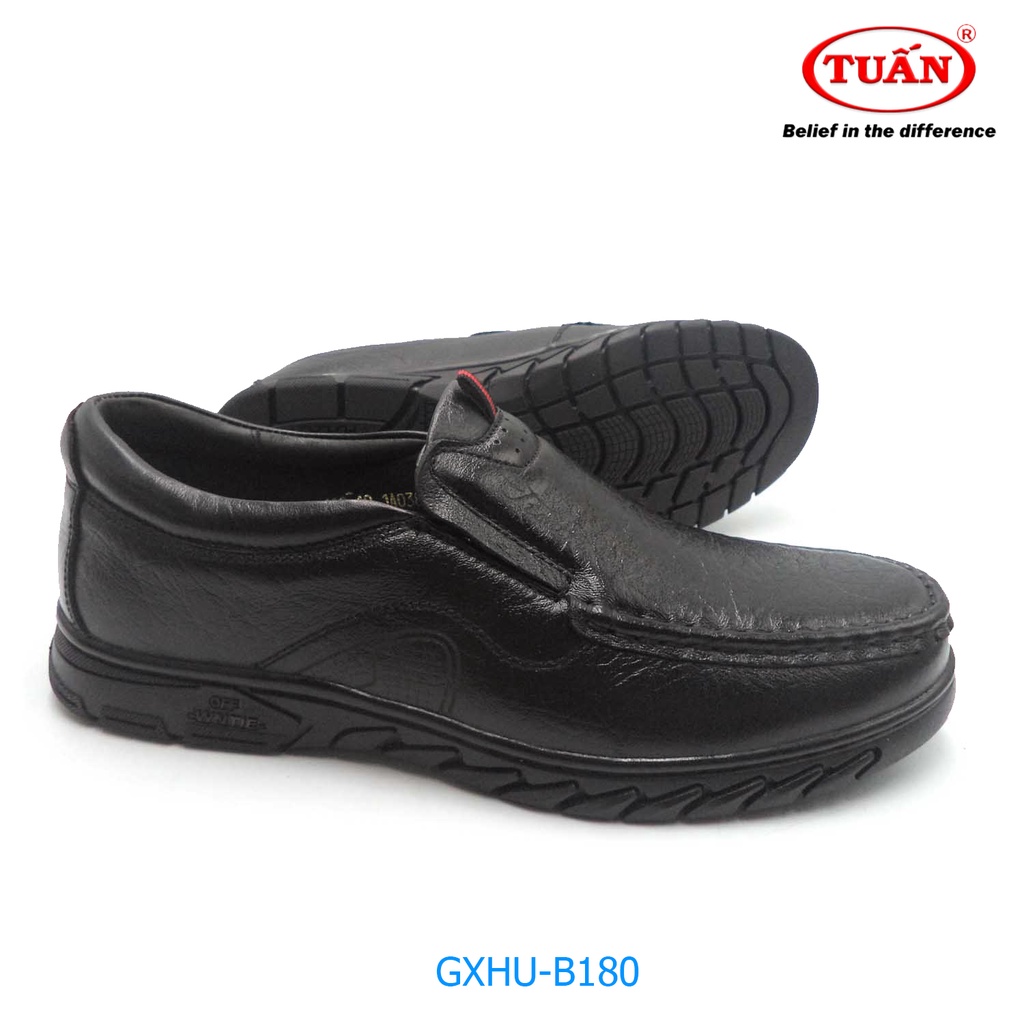 Giày da nam giày mọi cao cấp quai da nhập khẩu đế cao su êm mềm thương hiệu Tuấn GXHU-180