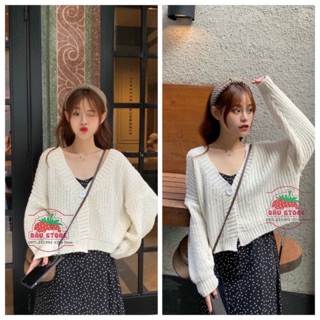 Áo khoác len nữ ❤️𝑭𝑹𝑬𝑬𝑺𝑯𝑰𝑷 ❤ Áo khoác len cardigan 1 khuy form ngắn (có clip)