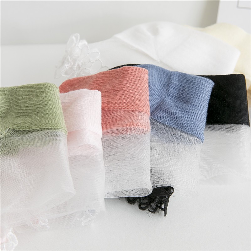 [Mã 151FASHIONSALE1 giảm 10K đơn 50K] Tất Vớ Trong Suốt Cổ Viền Ren Hoa Cổ Lửng Thun Thoáng Khí - Vani Store