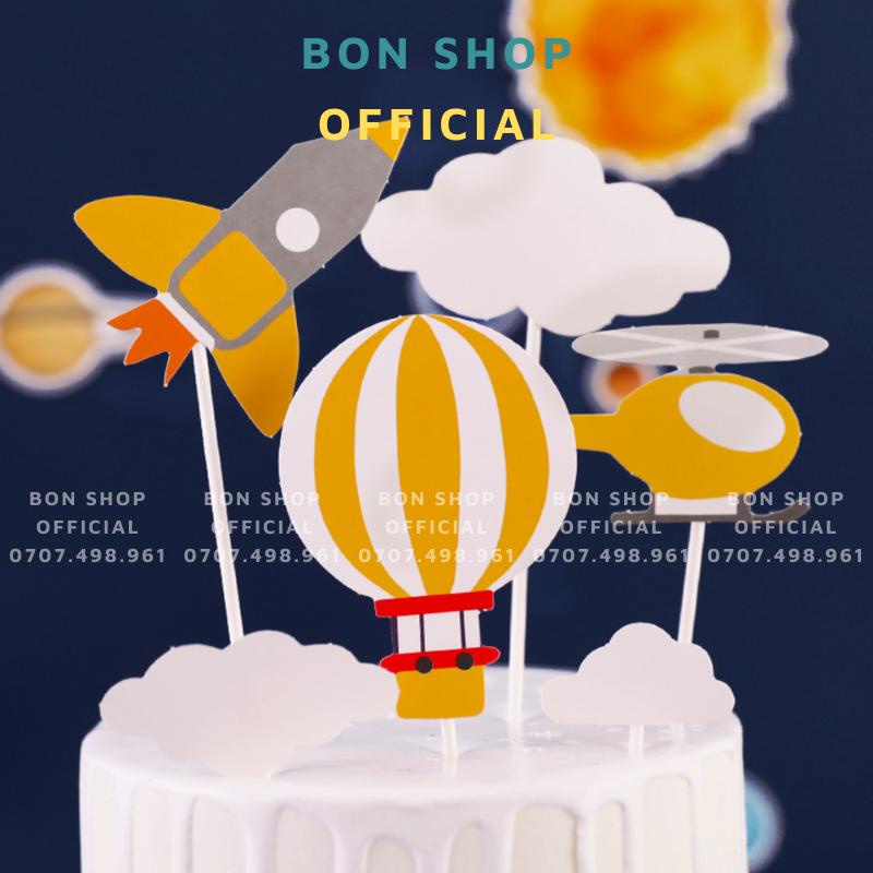 Set que cắm  chủ đề VŨ TRỤ trang trí Bánh Kem Sinh Nhật dành cho Bé Trai