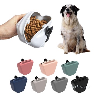 Túi Đựng Thức Ăn Bằng Silicone Cấp Thực Phẩm Di Động Với Kẹp Nam Châm Giúp Huấn Luyện Cún Cưng Đi Bộ