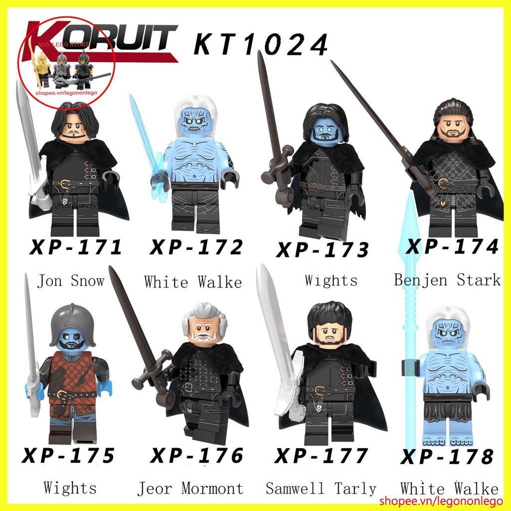 Minifigure lính lego trung cổ Game of Thrones nhà Stark KT1024