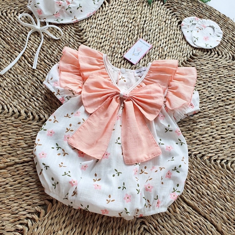 Body cộc tay nơ to xinh xắn cho bé yêu