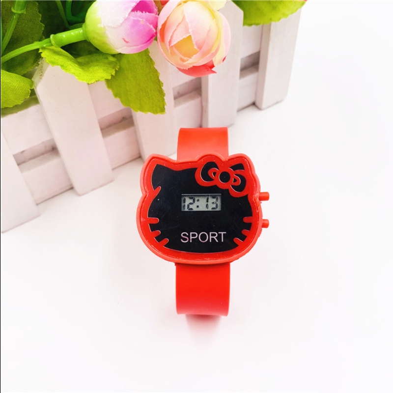 [New/Ready]Đồng hồ thể thao điện tử trẻ em dẫn đầu dễ thương hoạt hình mèo con xinh đẹp