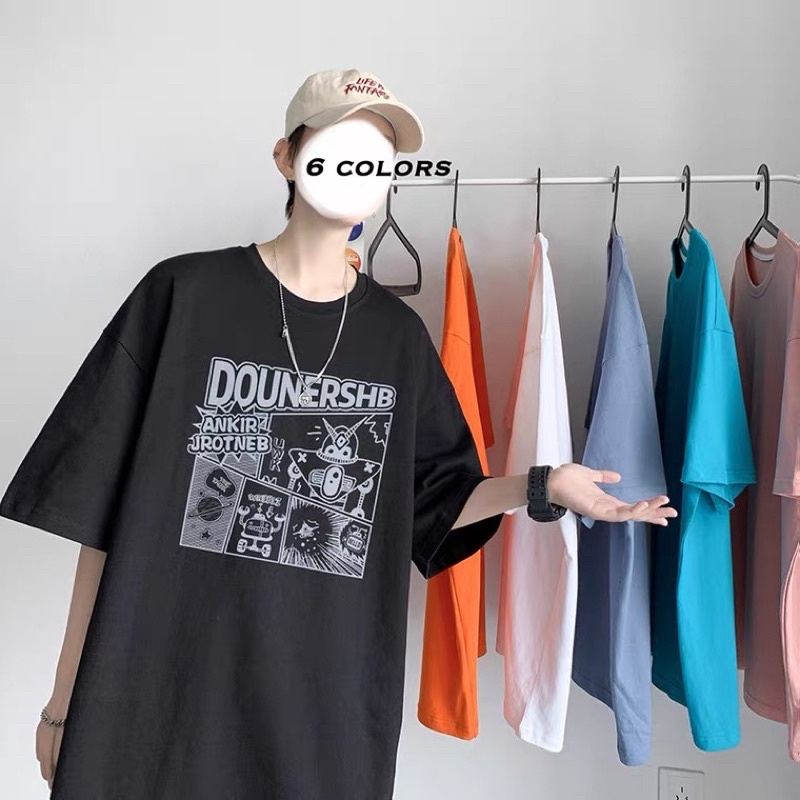Áo phông nam nữ unisex tay lỡ style Hàn Quốc, áo thun form rộng oversize chất cotton cổ tròn phong cách đường phố 2022