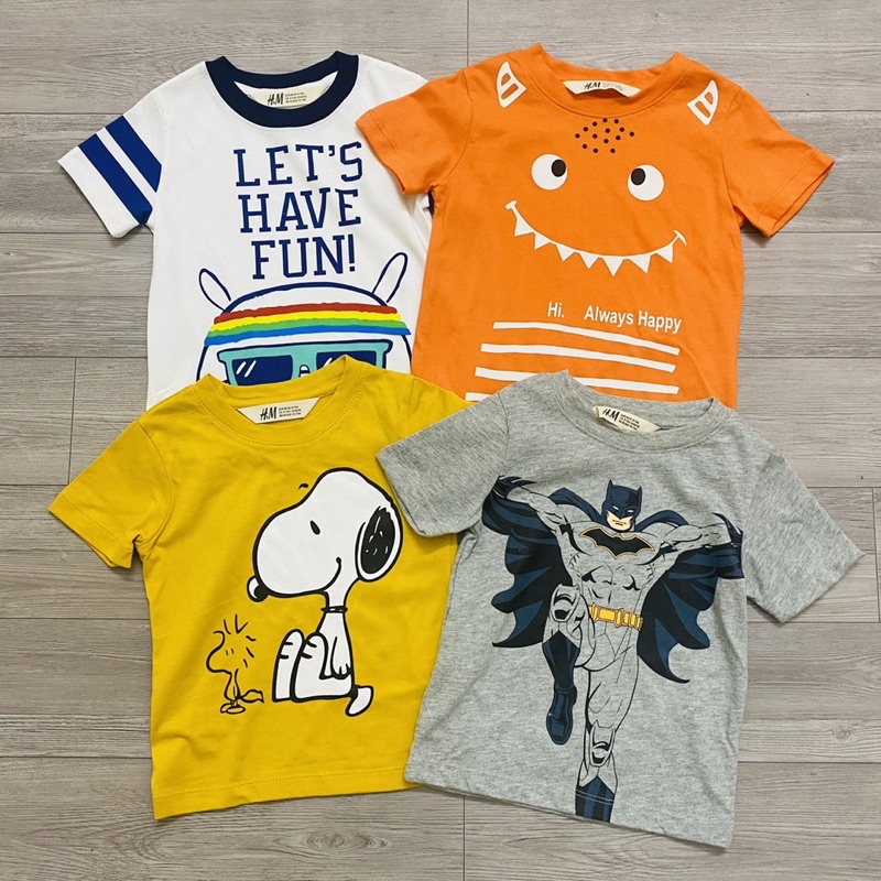 Set 4 áo phông HM dư xịn bé trai ( màu ngẫu nhiên)