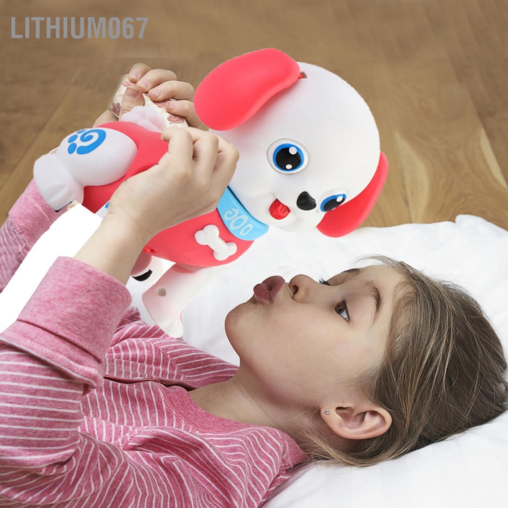 Lithium067 Đồ chơi chó robot đi bộ sủa với điện tử nhẹ thú cưng cho trẻ em bé gái trai