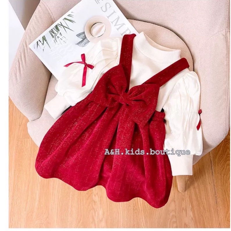 váy nhung tuyết + áo trong cho bé (ah)
