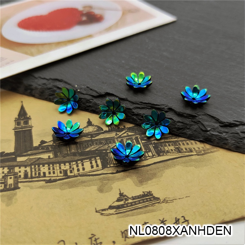 2 phiến hoa resin 8 cánh 10mm - nguyên liệu làm trâm